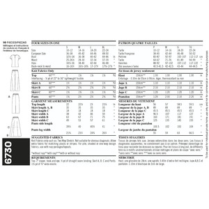 New Look Pattern 6730 Misses' Separates