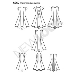 New Look Sewing Pattern 6360 Girls' Sized for Tweens Dress