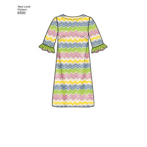 New Look Pattern 6500 Misses' Dress with Neckline, Sleeve, and Pocket Variations