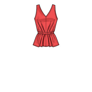 New Look Sewing Pattern N6668 Misses' Pull-Over V-Neck Sleeveless Top With Elastic Waist & Skirt