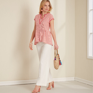 New Look Sewing Pattern N6672 Misses' Pull-Over Top or Tunic With Pleat & Trim Detail