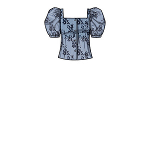 New Look Sewing Pattern N6678 Misses' Button Front Top With Square Neck & Straight Leg Pants