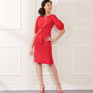 New Look Sewing Pattern N6679 Misses' Knee Length Dress With Sleeve Variations