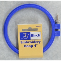 Birch 4" (10cm) Plastic Embroidery Hoop, Assorted Colours, Cross Stitch Embroidery