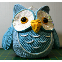 Owlet Blue Resin Ornament 9cm X 7cm X 7.5cm, Hang Or Sit, Cute