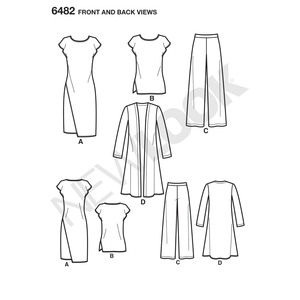 New Look Pattern 6482 Misses' Knit Dress, Tunic, Pants and Duster