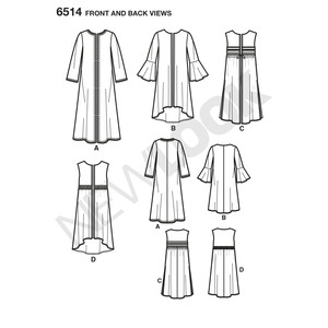 New Look Pattern 6514 Misses' Coat or Vest with Sleeve and Length Variations