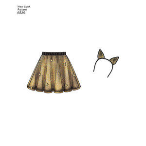 New Look Pattern 6539 Tween Skirts with Ears Headband