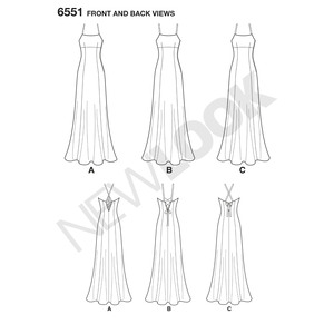 New Look Pattern 6551 Misses' Gowns