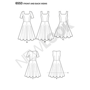 New Look Pattern 6553 Misses' Dress in Two Lengths