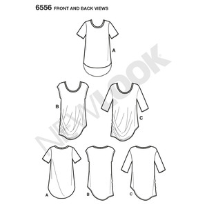 New Look Pattern 6556 Misses' Easy Knit Tops