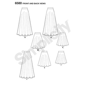 New Look Sewing Pattern 6580 Misses' Circle Skirt