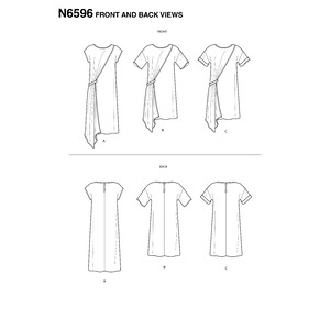 New Look Sewing Pattern N6596 Misses' Asymmetrical Dress
