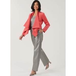 Misses’ Draped Front Vest, Jacket & Trousers Sizes 10-22, New Look Sewing Pattern 6817