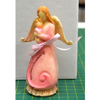 Angel Holding Girl, Christening Angel Statue, 100 x 65mm, Beautiful Gift Item, New and boxed