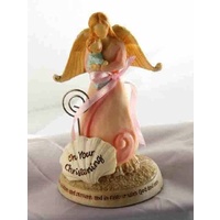 Christening Angel with Baby Boy Statue, On Your Christening, 115 x 67mm, Beautiful Gift Item