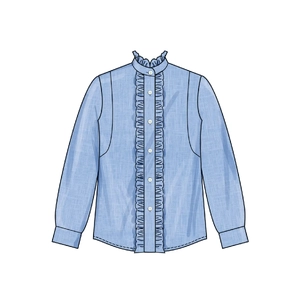 Misses Ruffled Button Front Top w Sleeve Variations Simplicity Sewing Pattern 3134H5