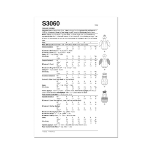 Simplicity Sewing Pattern S3060 Toddlers’ Costumes Sizes 1/2 to 4