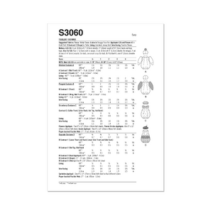 Simplicity Sewing Pattern S3060 Toddlers’ Costumes Sizes 1/2 to 4