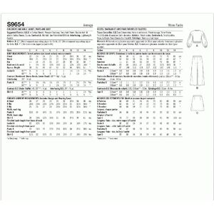 Simplicity Sewing Pattern S9654 Children's and Girls' Jacket, Trousers and Skirt HH Sizes 3-6