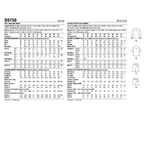 Simplicity Sewing Pattern S9758AA Men's Shirts & Shorts Sizes 34-42