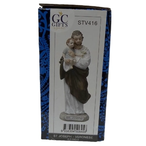 Veronese Mini Statue - Saint Joseph, 88mm High, Uniquely Hand-Made