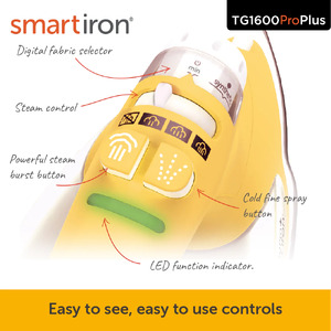 Oliso Pro Smart Iron TG1600 ProPlus Yellow For Sewers, Quilters & Crafters