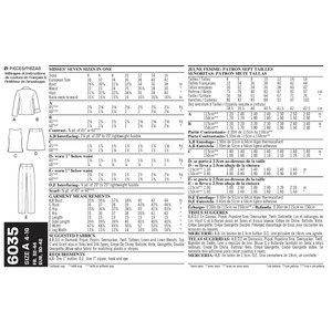 New Look Pattern 6035 Misses' Separates