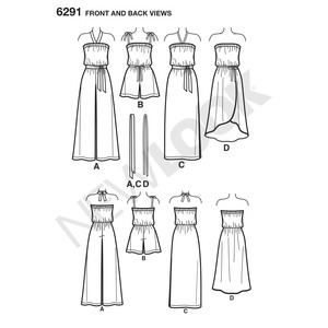 New Look Sewing Pattern 6291 Misses' Jumpsuit & Dress Each in Two Lengths
