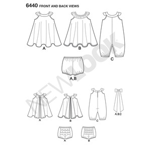 New Look Sewing Pattern 6440 Babies' Romper and Sundress with Panties