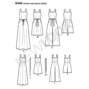 New Look Sewing Pattern 6446 Misses' Jumpsuits and Dresses