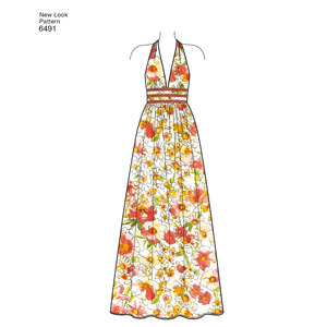 New Look Pattern 6491 Misses' Dresses in Two Lengths with Bodice Variations