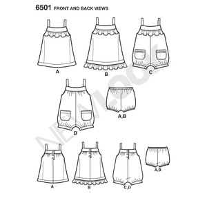 New Look Pattern 6501 Babies' Dress and Romper