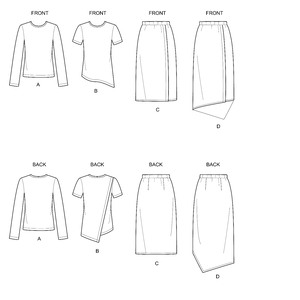 New Look Sewing Pattern N6646 Misses' Knit Tops and Skirts