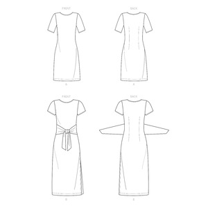 New Look Sewing Pattern N6650 Misses' Knit Dress With Sleeve & Length Variations