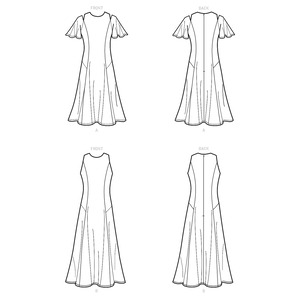 New Look Sewing Pattern N6652 Misses' Fit & Flared Dress With Length & Sleeve Variations