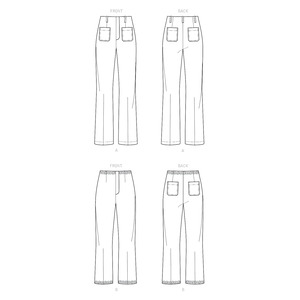 New Look Sewing Pattern N6660 Misses' High Waisted Flared Pants In Two Lengths