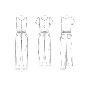 New Look Sewing Pattern N6661 Misses' Relaxed Fit Jumpsuit With Drawstring Waist