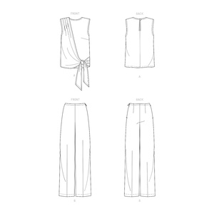 New Look Sewing Pattern N6662 Misses' Drape Top & Wide Leg Pants