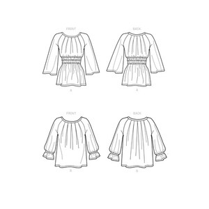 New Look Sewing Pattern N6684 Misses' Tops In Two Lengths
