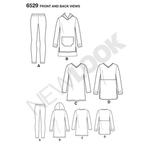 New Look Pattern 6529 Misses' Knit Tunics and Leggings