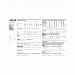 New Look Sewing Pattern N6698 Misses’ Tops