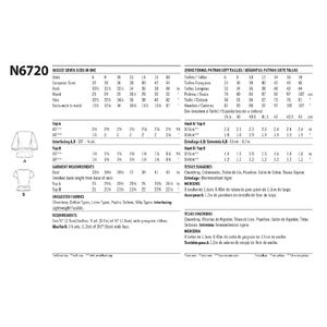 New Look Sewing Pattern N6720 Misses' Tops Sizes 6-18