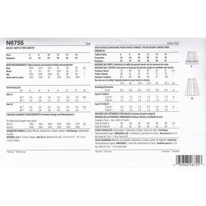 New Look Sewing Pattern N6755 Misses’ Skirt In Two Lengths