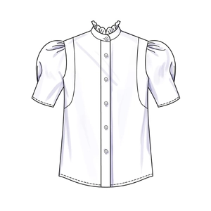 Misses Ruffled Button Front Top w Sleeve Variations Simplicity Sewing Pattern 3134H5