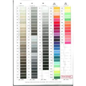 Saba Thread Colour Card, Actual Threads, Saba 150, 120, 100, 80, 50 & 30, Sabetex 100, 120, 250