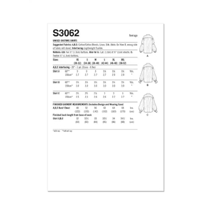 Simplicity Sewing Pattern S3062 Unisex Costume Shirts by Scissor IMP Workshop Sizes XS-XXL