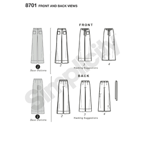 Simplicity Sewing Pattern 8701 Women's Trousers with Options for Design Hacking U5 Sizes 16-24