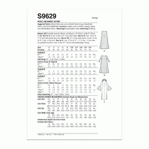 Simplicity Sewing Pattern S9629bbMisses and Women’s Costumes size20w-28w