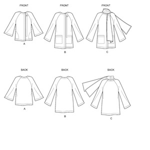 New Look Sewing Pattern N6639 Misses' Poncho and Jackets